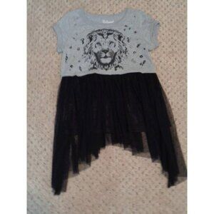 D-Signed Disney girls youth medium 10/12 gray/black top w/tulle